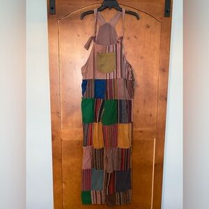 Colorful Kathmandu Imports Boho Patchwork Overalls M